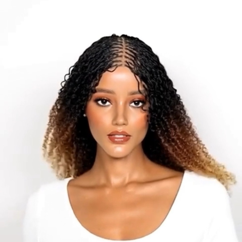 Curly Ombre Glue-less Braided Wig